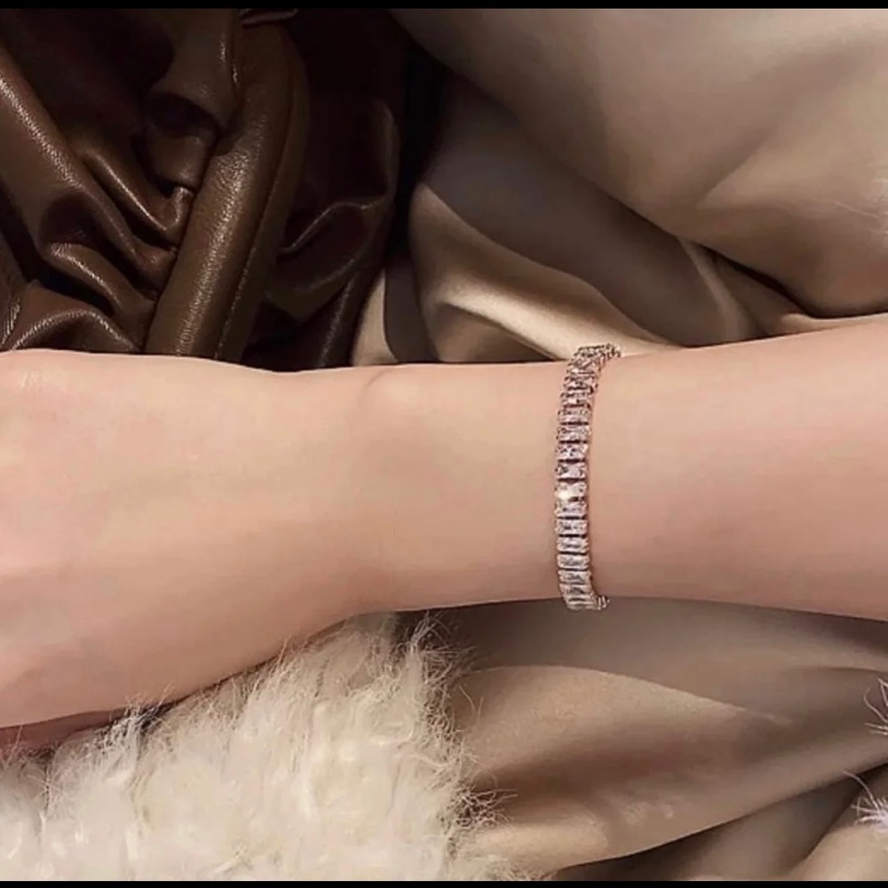 Stainless Steel Stimulated Diamond Bracelet